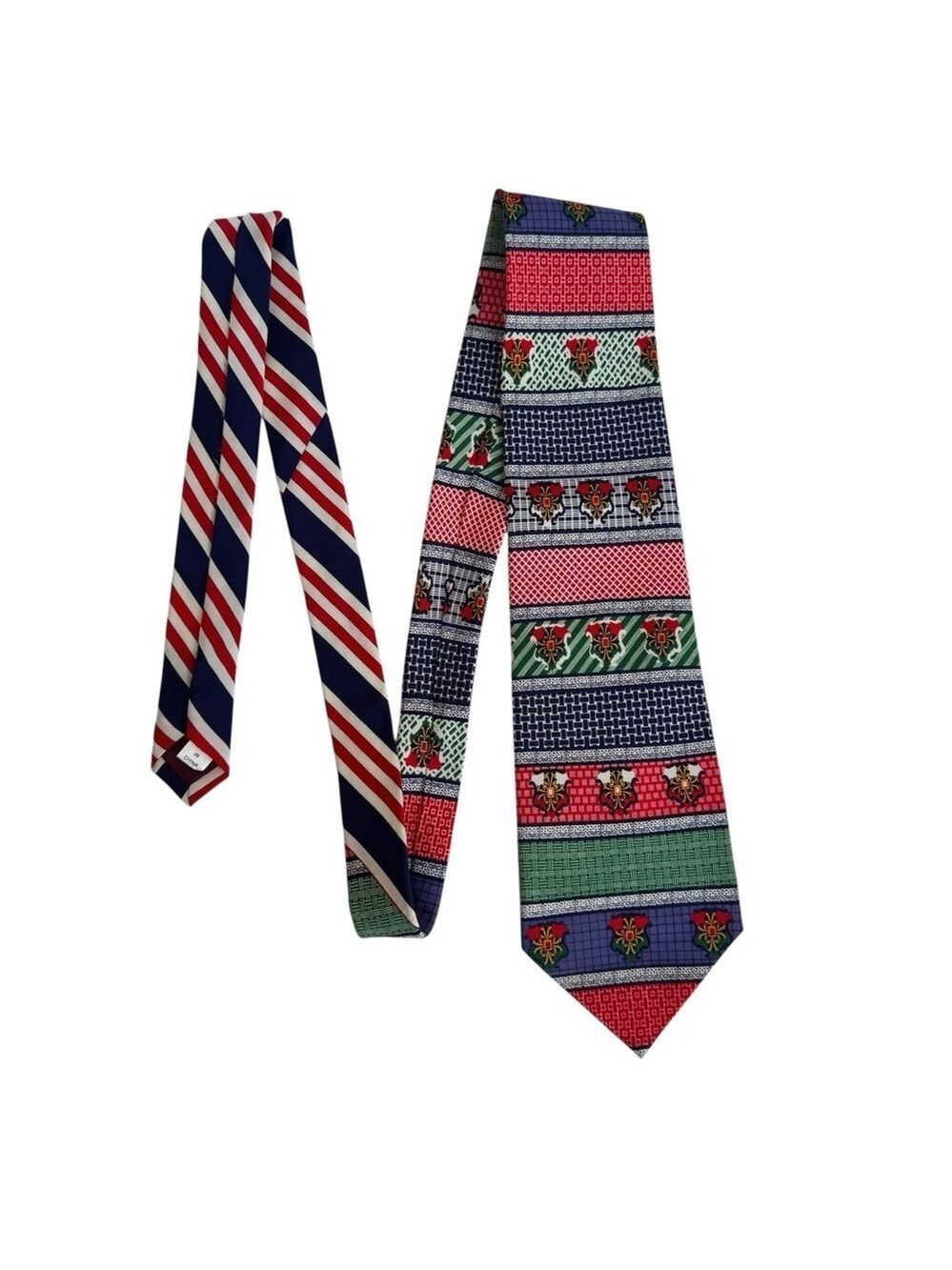 Vintage 100% Silk Multicolour Neck Tie Stripe Academic Business Office Teacher